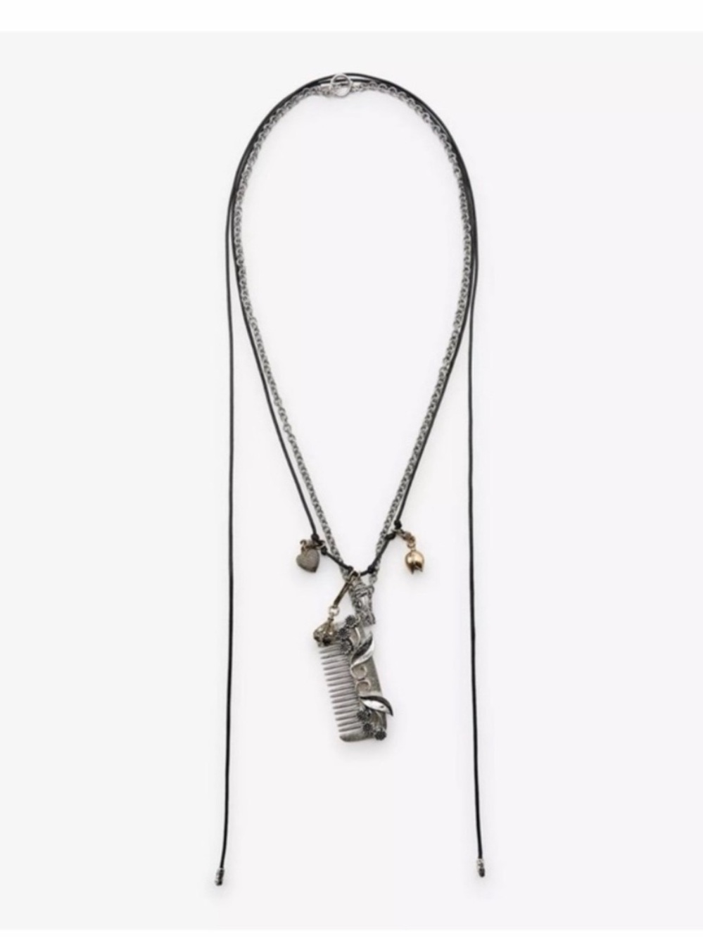 NWT ⚜️🖤⚜️ ZARA Comb Charm Necklace Set